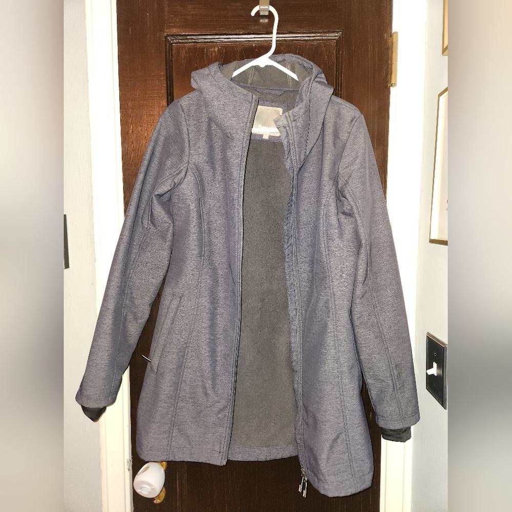 Bench Gray Lightweight Shirt Jacket with Ribbed Cuffs